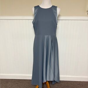 Banana Republic Sleeveless Silver Blue Midi Dress